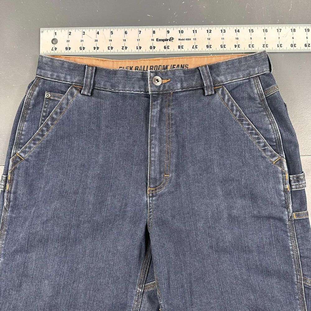 Duluth Trading Jean Shorts Men 32 Blue Flex Ballroom Carpenter Coolmax Denim Dad - Picture 3 of 6